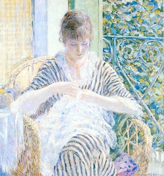 En el balcón Mujeres impresionistas Frederick Carl Frieseke Pinturas al óleo